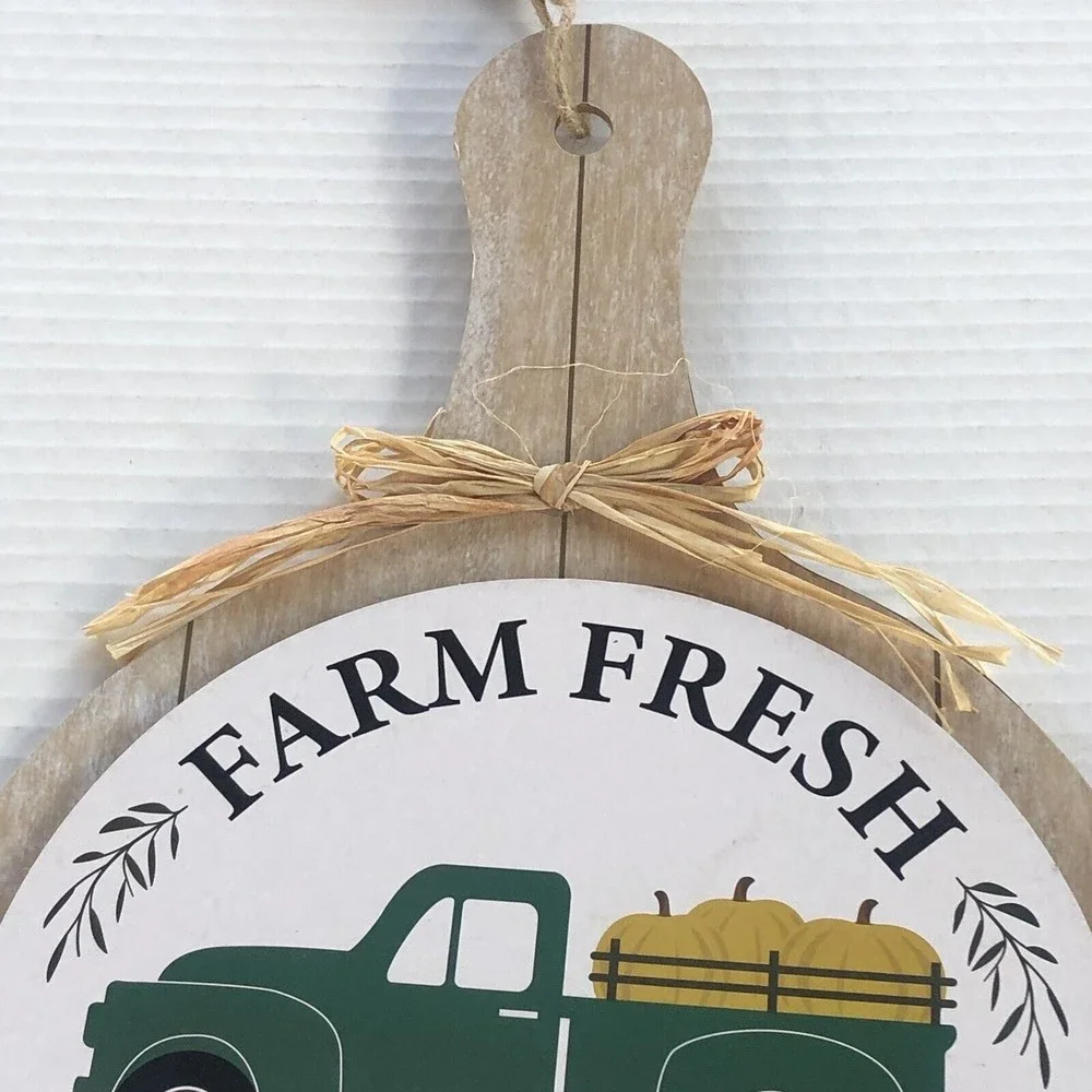 Fall Wreath Decorations for Front Door Outside Farm Fresh Pumpkins 14X10 New - Picture 4 of 5